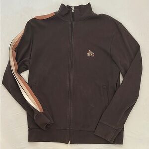 French Connection brown multicolor stripe full zip track jacket